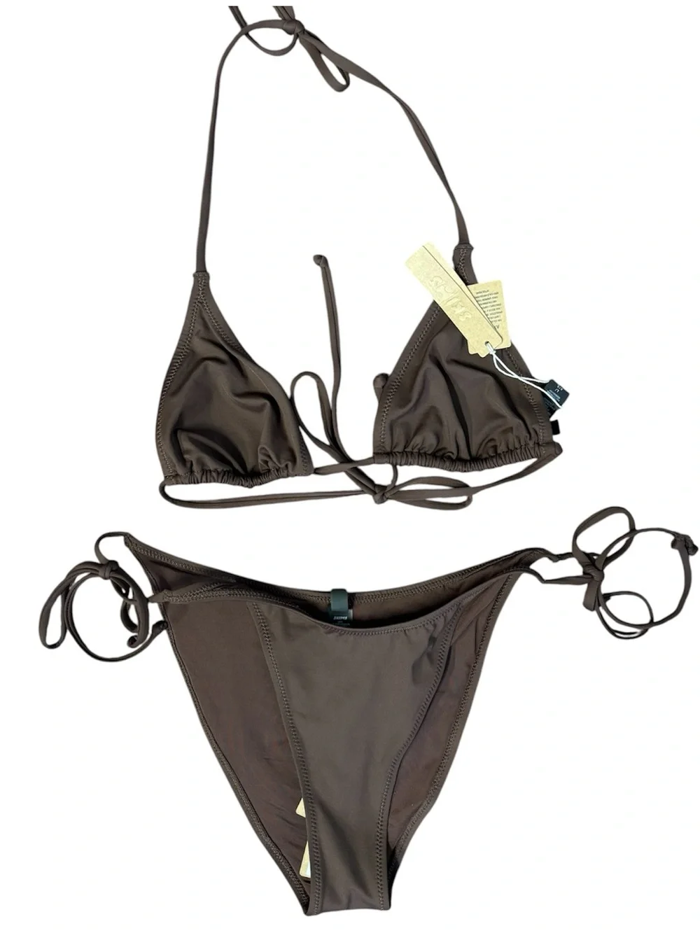 SKIMS Signature recycled cocoa Brown Two-Piece Bikini Set Size L